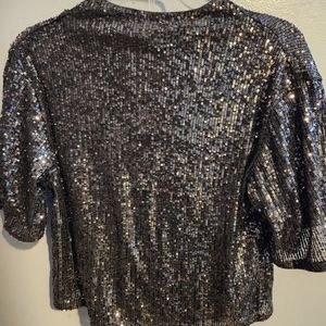 Black sequence blouse